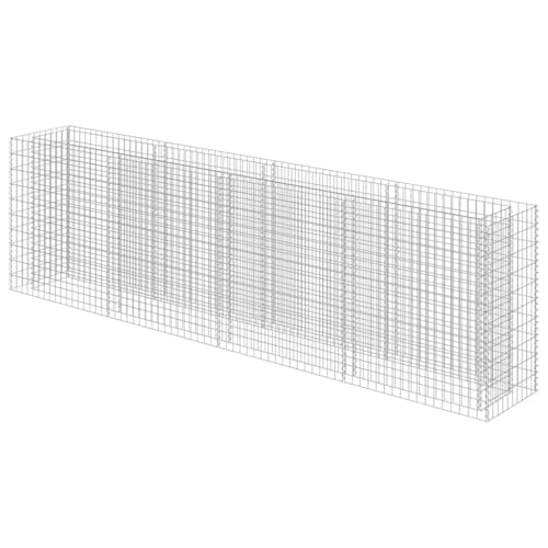 vidaXL Gabion Raised Bed Galvanised Steel Silver 360 x 50 x 100 cm