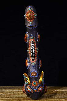 Generic Tibetan Temple Meteorite Mosaic Dzi Beads 11" 1