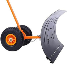 Snow Plow Snow Removal Shovel,Efficient Snow Shovel with Wheels Heavy Duty Metal Rolling Snow Pusher Efficient Snow Removal Tool for Driveway Doorway