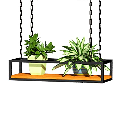 Flower Pot Rack Storage Ceiling Shelf Hanging Planters For Indoor Plants - Hanging Flower Pot For Wall And Ceiling Mounting - Plant Holder For Bar Garden Balcony,120X25X15Cm