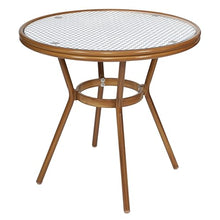 EMMA + OLIVER White/Navy Indoor/Outdoor Bistro Table Set with 4 Chairs