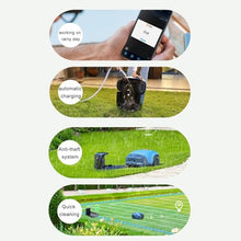 Wlikoci Fully Automatic Lawn Mower, IPX5 Waterproof Level Garden Mower with Path Planning for Neatly Trimmed Lawns, Automatic Charging, Safety Protection Device, Suitable for Lawn/Garden