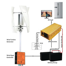 HUIZHITENGDA 600W Portable Household Wind Power Turbine Generator Kit,3 Blade Wind Generator Kit W/Controller Suitable for Wind Turbine Systems(12V),12v