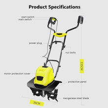 GHRERTX Electric Garden Tiller Rotavator,Cordless Soil Cultivator Scarifiers, 36cm Working Width, 18cm Tilling Depth, Double Handle, 3900rpm Tiller Garden Tools,for Lawn Patch Soil
