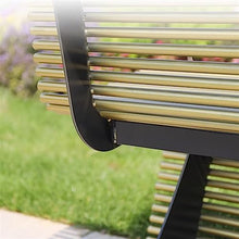 YXIANG56Q Buffet Sideboards Outdoor Park Bench, Leisure Chair with Backrest for 3 People, Modern Metal Round Tube, Gold Color for Dining Room