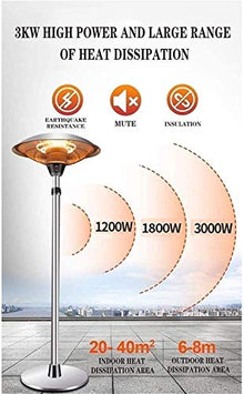 Electric Garden Patio Heaters Height Adjustable Patio Heater Umbrella Telescopic Rod Patio Heaters Outdoor Indoor Commercial Umbrella Stainless Steel