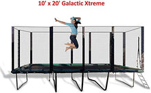 Galactic Xtreme Gymnastic Rectangle Trampoline with Safety Net Black and Green