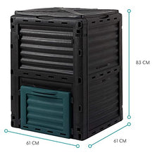 300 Litre Garden Compost Bin Composter Waste Bin Eco Compost Converter Recycling Soil Outdoor Storage Waste Grass Composting Box