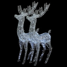 KKgypkn Christmas Reindeer Set of 2 Cool White Acrylic XXL with Dynamic LED Lighting Effects and Durable Weather-Resistant Design for Indoor Outdoor Holiday Decorations