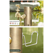 Stainless Steel Cylindrical Vertical Garden Water Column,Garden Hose Holder with Full Copper Faucet,Retro Outdoor Courtyard Garden Fountain Faucet Water Column, Suitable for Car Washing and Watering