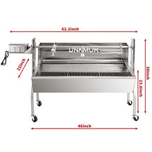 62"Rotisserie Spit Roaster Stainless Steel 150LB Capacity 30W Motor