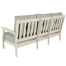 highwood Lehigh Deep Seating Sofa, with Sunbrella Cushions in Canvas Seasalt, Whitewash Frame