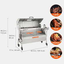 Wrobelax Rotisserie BBQ Grill for Pig Lamb Chicken - 50W 132 LBS Spit Roaster Perfect for Outdoor Cooking and BBQ Parties