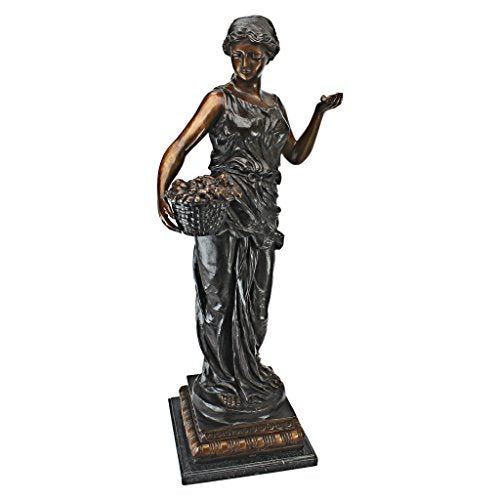 Design Toscano Woman of Nature Indoor/Outdoor Garden Statue 35 inches Tall Heirloom Cast Bronze Green Finish
