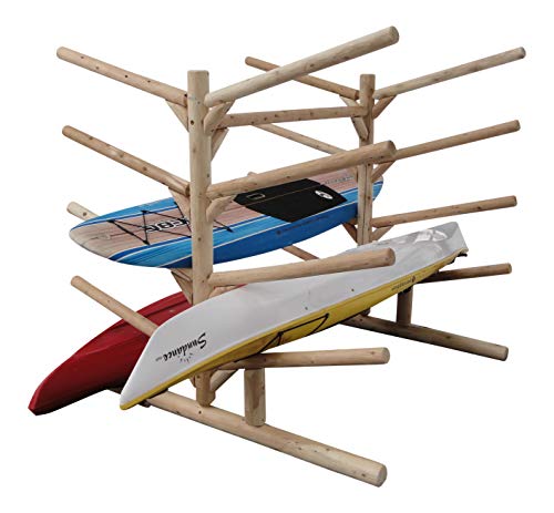 Log Kayak Rack 10-place Kayak Rack Unfinished