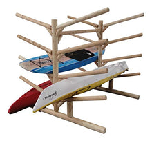 Log Kayak Rack 10-Place Kayak Rack Natural