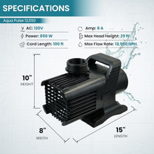 Aqua Pulse Submersible Pond Pump, 12,500 GPH, 100 ft Cord