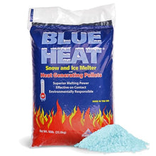 Blue Heat 10 Pack Ice Melt Pellets, Calcium Blend Deicer Snow Melter for Driveway, 50 Lb - Pet-Friendly Winter Relief with Magnesium, Calcium, and Sodium Formula, BH50