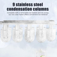 Countertop Ice Maker, Portable Ice Machine Self-Cleaning,9 Cubes in 6 Mins, 26.5lbs/24Hrs, 2 Sizes of Bullet Ice, for Home Kitchen Party Camping RV