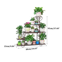 Plant Stand Indoor Outdoor Metal 5 Tier Flower Pot Holder Display Vertical Shelves Creative Plant Shelf Wrought Iron Corner Planter Rack Multiple Organizer For Garden Patio Balcony Display Rack