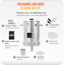 JBarrel Smoker Angus Stainless Steel Vertical Charcoal Smoker, Medium