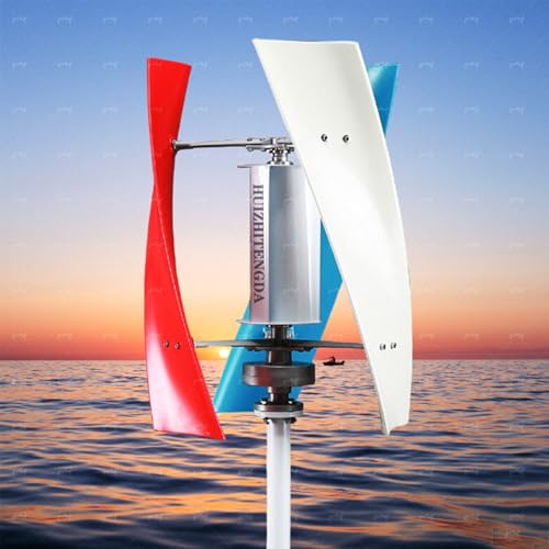 HUIZHITENGDA 220v, 1000W-3000W Vertical Axis Wind Turbine Generator, Low Noise Low Start Wind Speed 12V 24V 48V Windmill Off Grid System with MPPT Charger