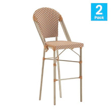 Flash Furniture 30 in Indoor/Outdoor Bar Stool, Natural/White, 2-Pack