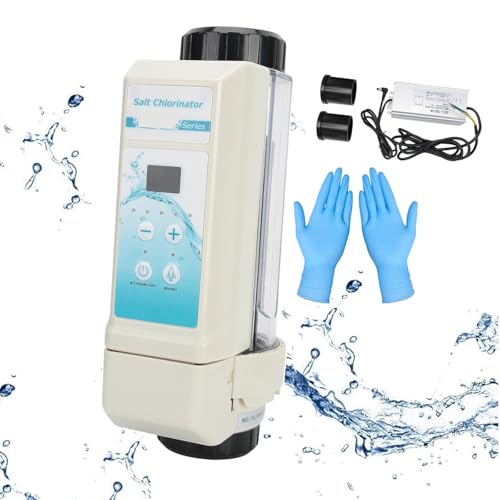 Saltwater Chlorine Generators | Pool Salt Chlorinator 8/12/16/20g/H | Electronic Salt Chlorinator Swimming Pool Chlorine Machine | Complete Functions Chlorinator for Spas, Hot Tub,EC-16
