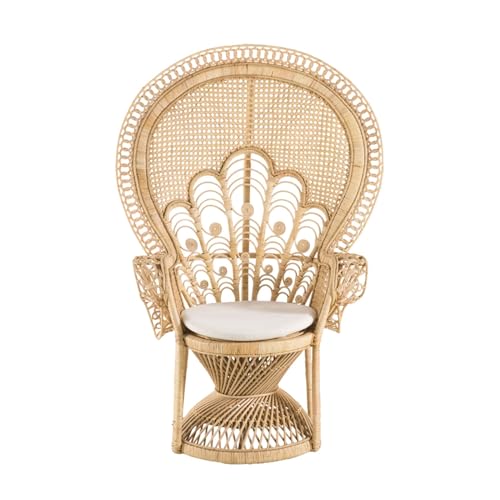 XJOYSL7921 Rattan Chair Rattan Chair, Peacock Chair, Accent Rattan Chair, Cozy Chairs, Handmade for Bedroom, Living Room Dorm Rooms, Garden and Courtyard Modern Accent Chair for Living Room