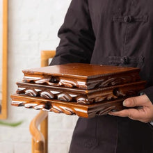 QUANGJN Pcs Plants Saucers Square Root Carved Solid Wood Base Vase Fish Tank Table Decoration Crafts Ornaments Bracket Tray Base Plant Pot Saucers,