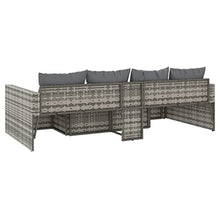 MNCVXAXG 2 Piece Patio Lounge Set with Cushions Gray Poly Rattan