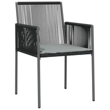LPERTGFHU 7 Piece Garden Dining Set, Outdoor Patio Furniture with 6 Chairs and Large Table, PE Rattan and Powder-Coated Steel Frame for Backyard Lawn