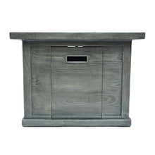 Christopher Knight Home Ellington Outdoor Square Gas Fire Pit, Grey with Wood Pattern