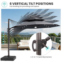 OROTLECT 11' LED Lights Cantilever Patio Umbrella With Base