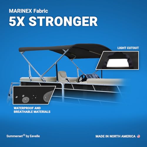 Summerset Grills Eevelle Premium Bimini Pontoon Top 54" H Black