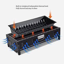MNSSRN Portable Folding Outdoor BBQ Grill, Foldable Outdoor/Home/Camping Equipment with Detachable Grill/Grill Pan for 5-15 People