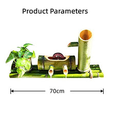GenSDH Bamboo Water Fountain, Fountain with Rotating Windmill Garden Decor, Multiple Water Flow Direction Water Circulation System, for Pond Rockery Stone Trough, 90Cm,70cm