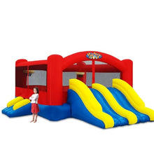 Blast Zone Triple Play Inflatable Bounce House Combo 16x14 with Blower, Double Slides