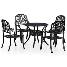 vidaXL 5 Piece Bistro Set Cast Aluminum Black