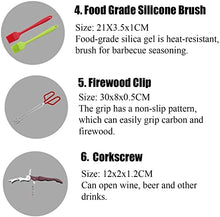 QIYUDS Heavy Duty BBQ Grilling Accessories, Grill Tools Set, Stainless Steel Grilling Kit with Barbecue Grill Fire Pit & Storage Case, for Camping, Tailgating