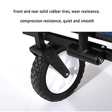 Outdoor Folding Utility Wagon Collapsible Camping Wagon Heavy Duty Garden Cart Portable Utility Trolley Adjustable Handle Load 60kg / 132lbs