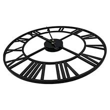 EHVYBDX Indoor Outdoor Decoration Outside Clock Mute Quartz Wall Clock Outdoor Garden Wall Clock Large Retro Roman Numerals Garden Clock Open Face Wrought Iron Waterproof Outdoor Clock