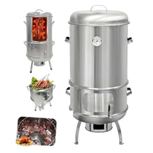 Drum Smoker and Grill, BBQ Charcoal Smoker Grill with Thermometer