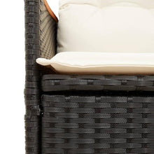 vidaXL 9 Piece Garden Bistro Set with Cushions Black Poly Rattan Dining Seating for 8 Outdoor Furniture Table and Chairs Patio Seater Reclining