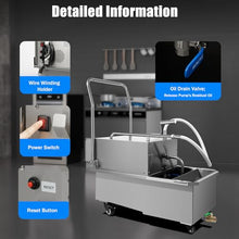 Commercial Mobile Fryer Oil Filter Cart, 550W 110V Stainless Steel for Restaurant