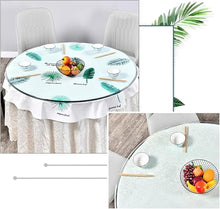 VRFTGHYJU Round Tempered Glass Table Top - Clear Replacement for Dining, Coffee, and Patio Tables(88cm/34inch)