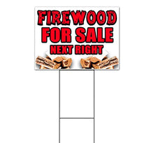 TampaPrinting Firewood Next Right Yard Sign 18" x 24" with Metal Step Stake