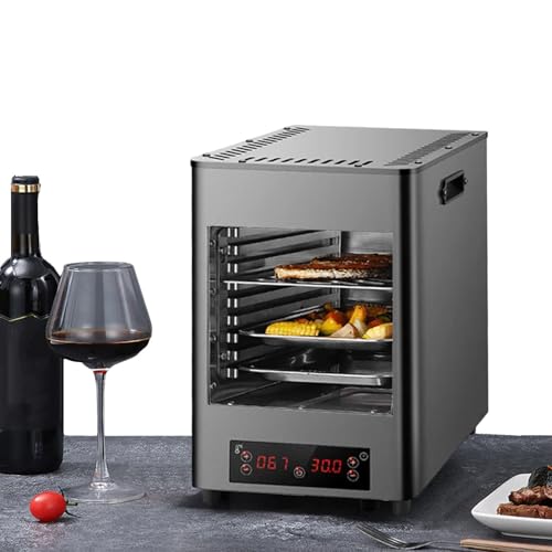 JYXYXSCP 8 Layers Commercial Steak Broiler,Top Infrared Light Wave Heating,5min Fast Preheating,W/Touch Button&30min Timer,Max Temperature 800℃