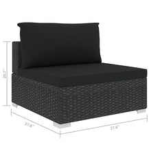 YWMLFZ Black 8 Piece Patio Lounge Set with Cushions Poly Rattan Easy to Assemble for Outdoor Backyard Gardens