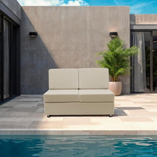 FDP Outdoor Modular Club Sofa Featuring Sunbrella Fabric - Weather-Resistant, Fade-Resistant, Assembled Patio Furniture with Cover Included for Backyard, Poolside Seating - Spectrum Sand